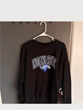 Champion Indiana State Crewneck Sweatshirt - Black with Blue Logo